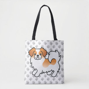 Bolsa Tote Cachorro de Cartoon Toon Tibetano de cor vermelha