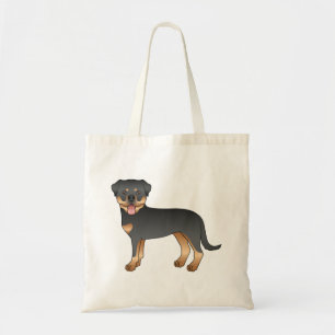 Bolsa Tote Cachorro De Cartoons De Giro Preto E Tano