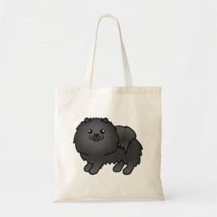 Bolsa Tote Cachorro de Cartoons Negro Pomeraniano