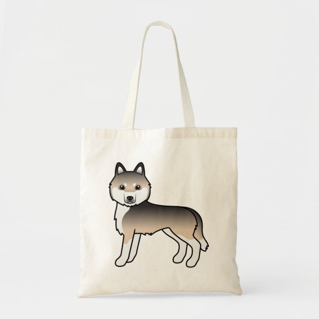 Bolsa Tote Cachorro De Desenho Animado Fofo Husky Siberiano S (Frente)