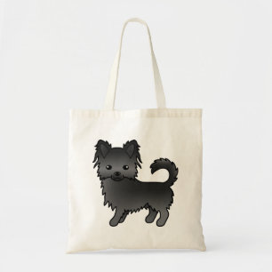 Bolsa Tote Cachorro de desenho animado preto de longa Casaco 