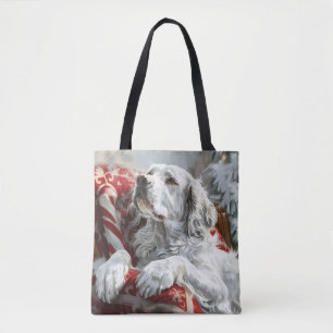 Bolsa Tote Cachorro de inverno Festivo
