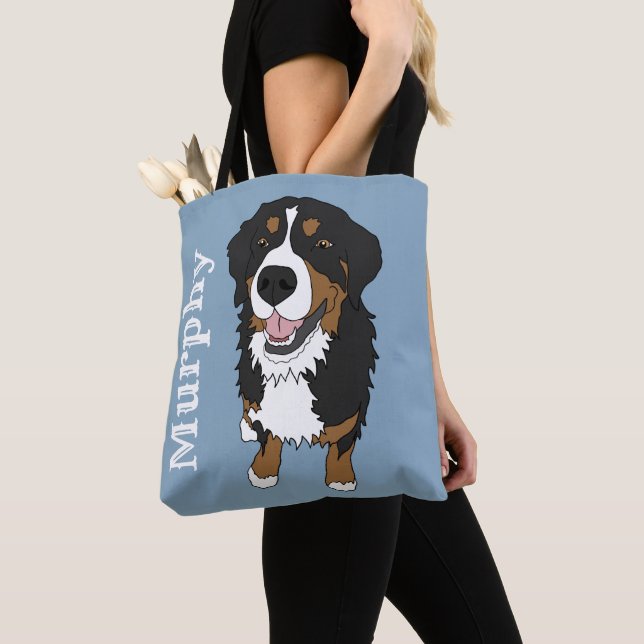 Bolsa Tote Cachorro de Montanha Bernese Personalizável (Close Up)