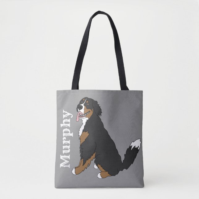 Bolsa Tote Cachorro de Montanha Bernese Personalizável   (Frente)
