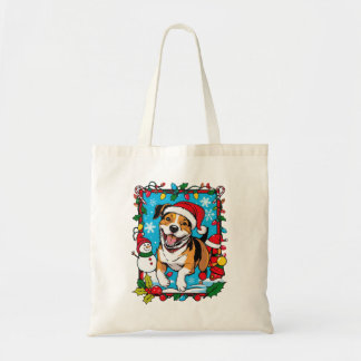 Bolsa Tote Cachorro de Natal bonito