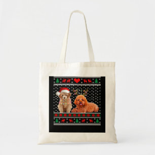 Bolsa Tote Cachorro de Poodle Cachorro de Natal Cachorro Clar