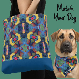 Bolsa Tote Cachorro de presentes amarelo azul personalizado e