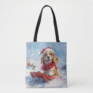 Bolsa Tote Cachorro de Sledge Deixe-o nevar no Natal