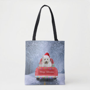 Bolsa Tote Cachorro de Terrier Branco de West Highland em Sno