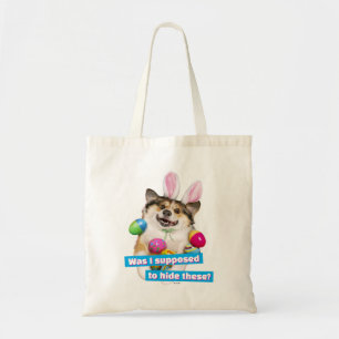 Bolsa Tote Cachorro Deitado sobre Ovos de Páscoa