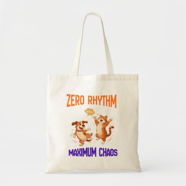 Bolsa Tote Cachorro e Gato Divertidos Ritmo Zero C (Frente)