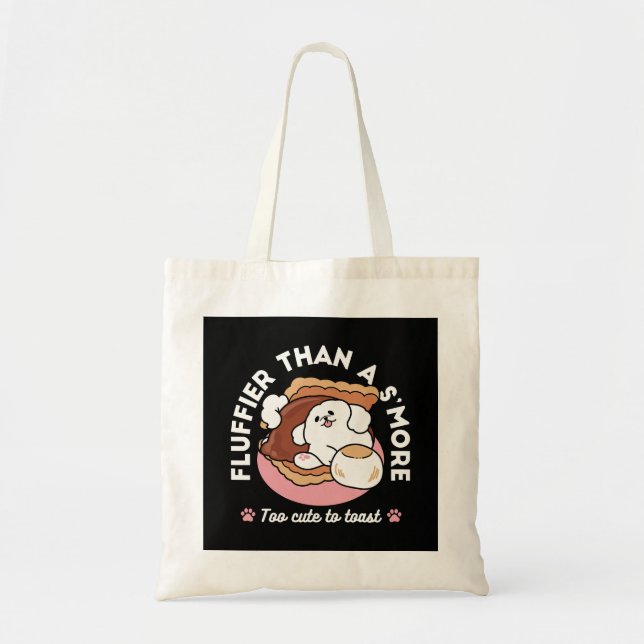 Bolsa Tote Cachorro Engraçado e Design de S'more – Pun para A (Frente)