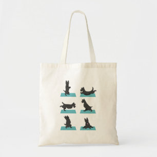 Bolsa Tote Cachorro escocês fazendo yoga Tote bag