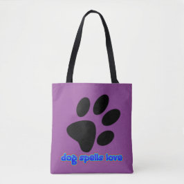 Bolsa Tote Cachorro Escreve Amor c/ Impressão de Pata