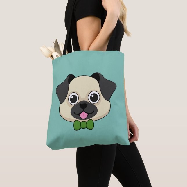 Bolsa Tote Cachorro Feliz e Bonito com Papillon (Close Up)