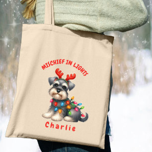 Bolsa Tote Cachorro Festivo De Miniatura Por Aquarela Brincan
