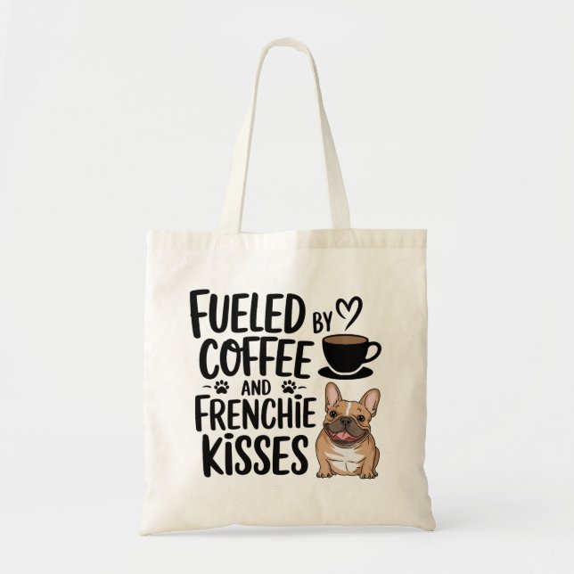 Bolsa Tote Cachorro francês fofo Amante de café Mãe Frenchie  (Frente)