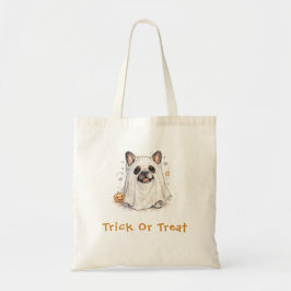 Bolsa Tote Cachorro francês fofo fantasma de Halloween Presen