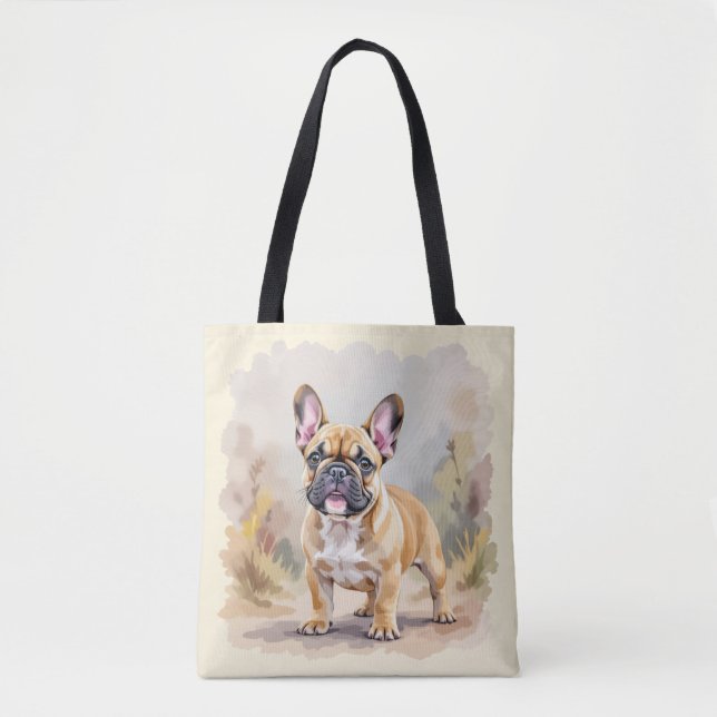 Bolsa Tote Cachorro Francês Tan Fawn - Cachorro Francês Cacho (Frente)