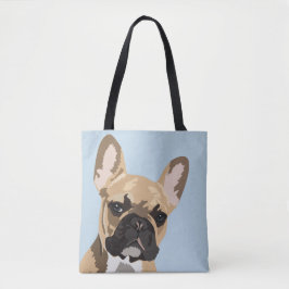 Bolsa Tote Cachorro Francês Vermelho Cortês | Frenchie