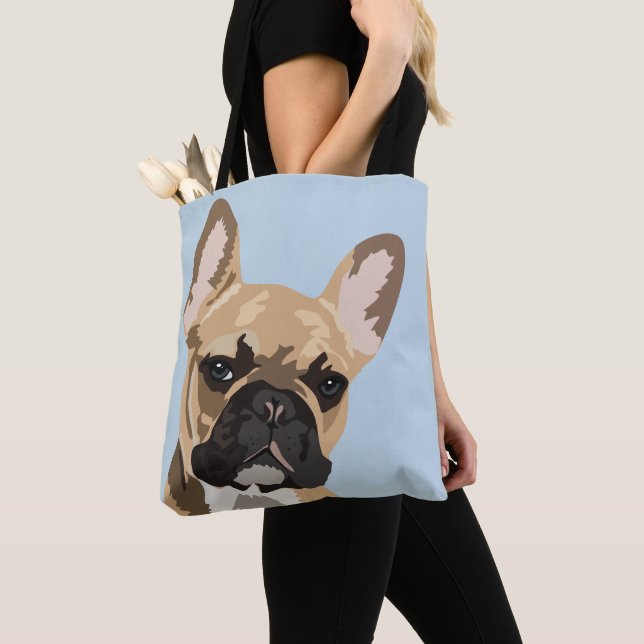 Bolsa Tote Cachorro Francês Vermelho Cortês | Frenchie (Close Up)