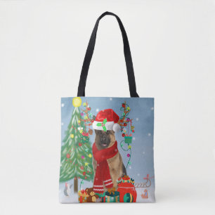 Bolsa Tote Cachorro german shepherd na neve com presentes de 