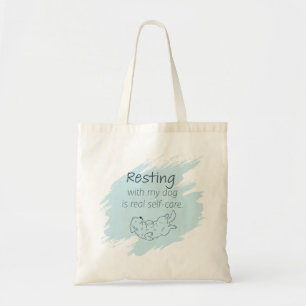 Bolsa Tote Cachorro Golden Retriever Azul Gelo – Descansando 