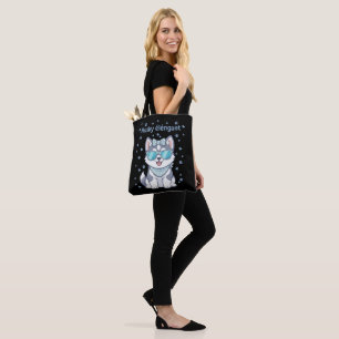 Bolsa Tote Cachorro Husky Elegante e Chic com Óculos de Sol e
