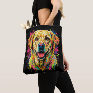 Bolsa Tote Cachorro Labrador Retriever Amarelo Colorido