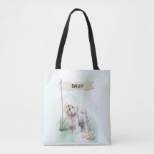 Cachorro Maltês em Aquarela Personalizado