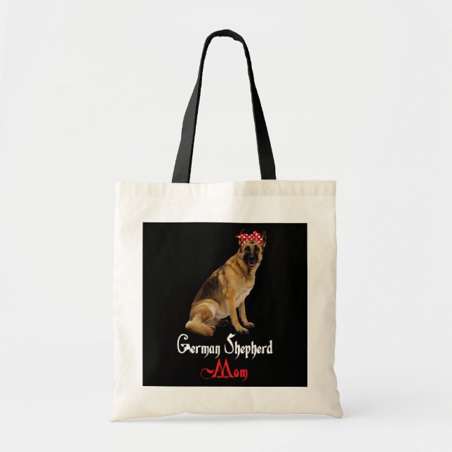 Bolsa Tote Cachorro Mama Puppy Mãe German shepherd (Frente)