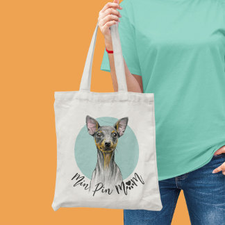 Bolsa Tote Cachorro Min Pin Mãe Miniatura Pinscher Puppy