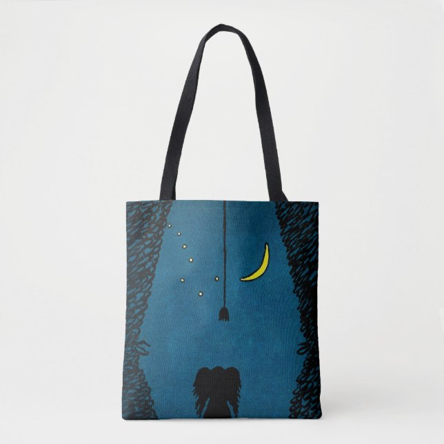 Bolsa Tote Cachorro na Janela à Noite (Frente)