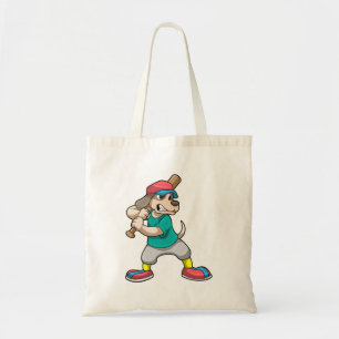 Bolsa Tote Cachorro no Baseball com bastão de beisebol