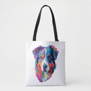 Bolsa Tote Cachorro Pastor Australiano Colorido 3