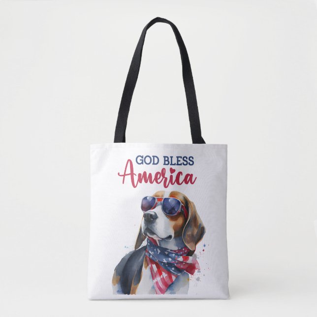 Bolsa Tote Cachorro Patriota-Beagle (Frente)