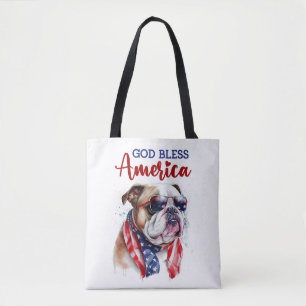 Bolsa Tote Cachorro Patriota-Buldogue