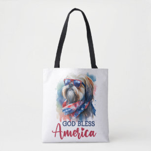 Bolsa Tote Cachorro Patriota-Shih tzu