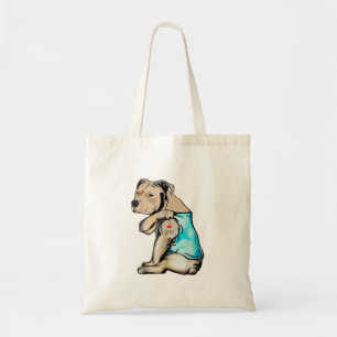 Bolsa Tote Cachorro Pitbull Eu Amo Pai Tatuagem Família Diver