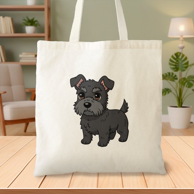 Bolsa Tote Cachorro preto fofo do Terrier Escocês (Criador carregado)