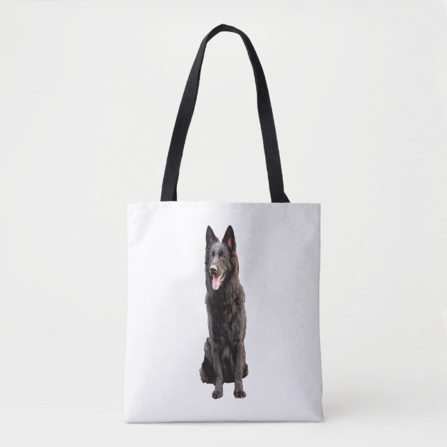Bolsa Tote Cachorro Preto german shepherd (Frente)