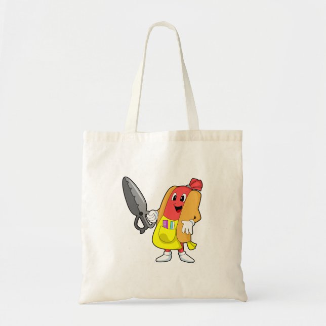 Bolsa Tote Cachorro quente como cabeceira com tesoura (Frente)