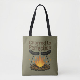 Bolsa Tote Cachorro Quente Tostado à Perfeição Divertido Fogo