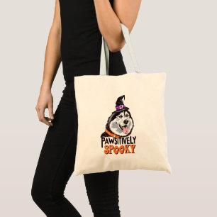 Bolsa Tote Cachorro Rouco de Halloween, Cachorro de Aquarela,