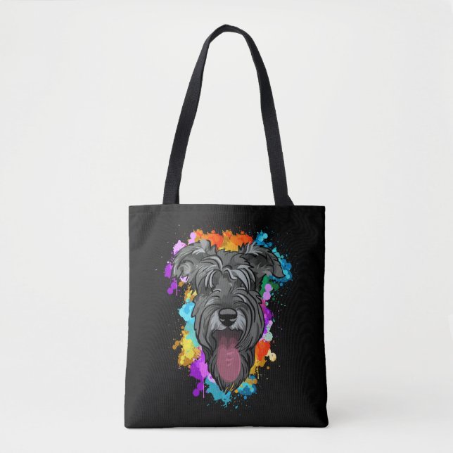 Bolsa Tote Cachorro Schnauzer Cachorro Colorido (Frente)