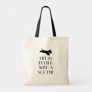 Bolsa Tote Cachorro Scottie Vintage com Texto Personalizado