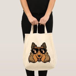 Bolsa Tote Cachorro Shetland Usando Óculos de Sol de Michigan