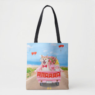 Bolsa Tote Cachorro Shiba Inu Caminhão do Dia dos Namorados C