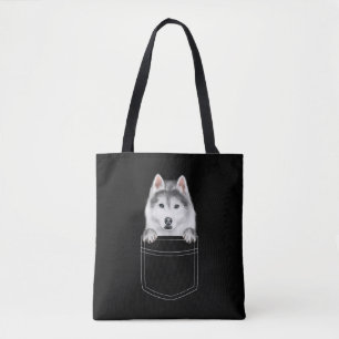Bolsa Tote Cachorro Siberiano Husky Em Bolso  Presente Engra