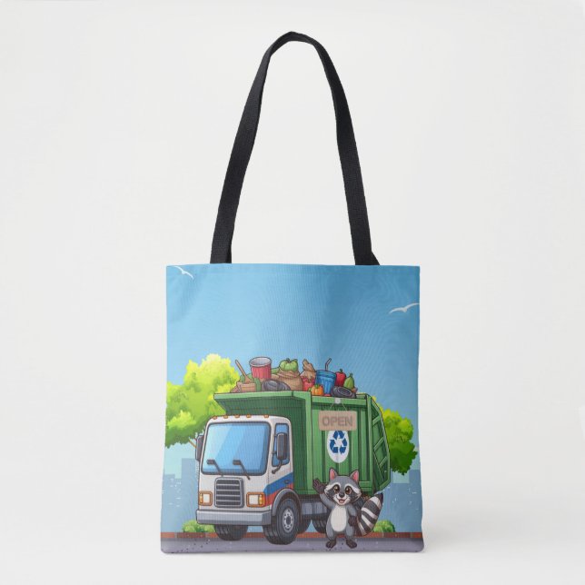 Bolsa Tote Cachorro simpático e caminhão de "comida" (Frente)